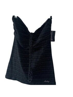 Hurley Black Spaghetti Strap Ruched Tank Top With Multicolor Stitching Womens Si